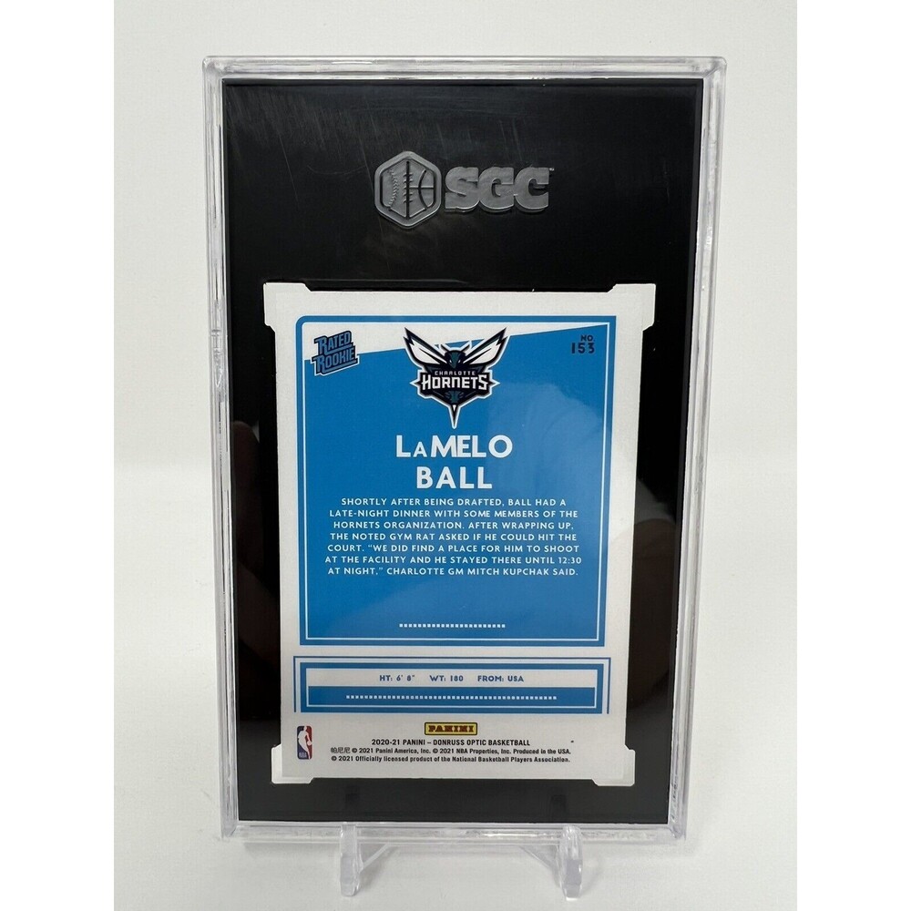2020-21 Donruss Optic #153 LaMelo Ball Charlotte Hornets RC Rookie SGC 9 MINT - Picture 2 of 2